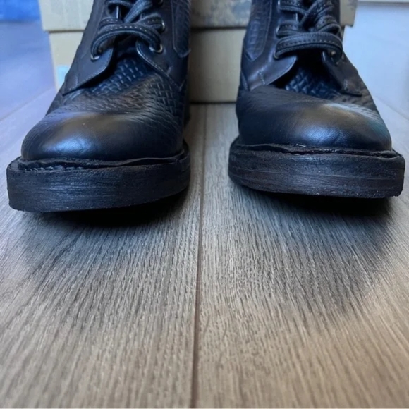 Free People Santa Fe Lace Up Boot In Black Embossed - Picture 3 of 3